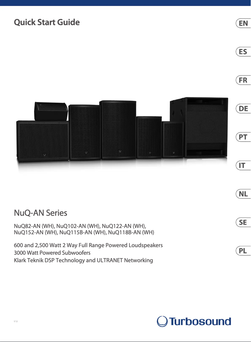 Page n°1 - Guide de démarrage rapide Turbosound NuQ118B-AN