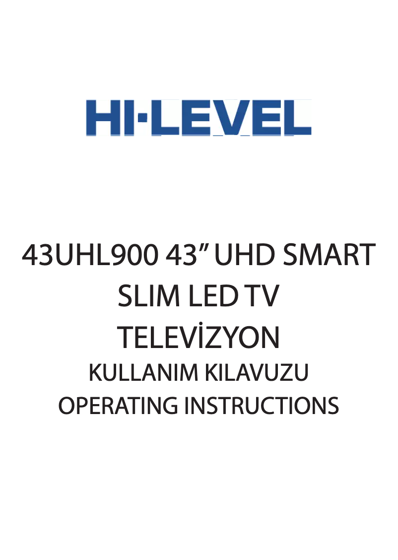 Page n°1 - Manuel utilisateur Hi-level 43UHL900