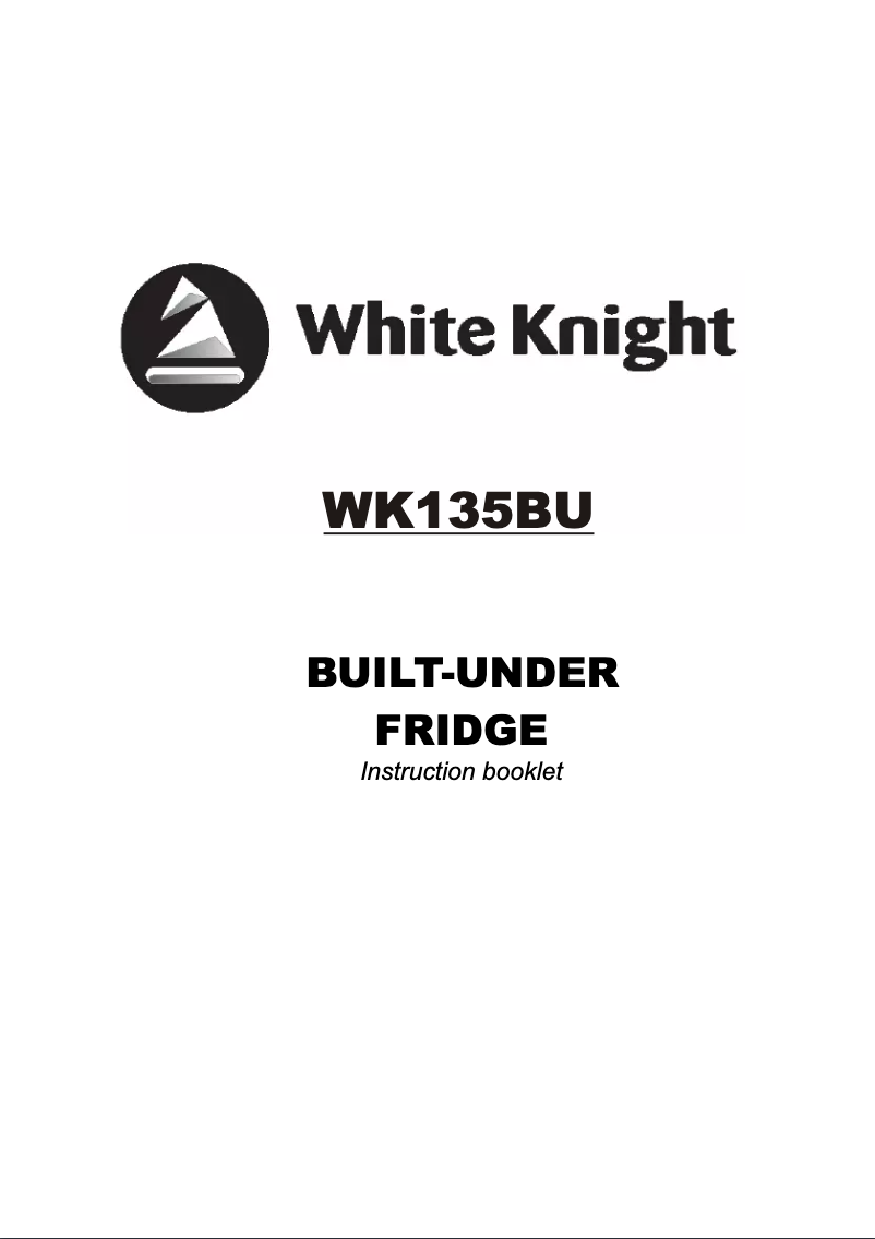 Page 1 de la notice Manuel utilisateur White Knight WK135BU