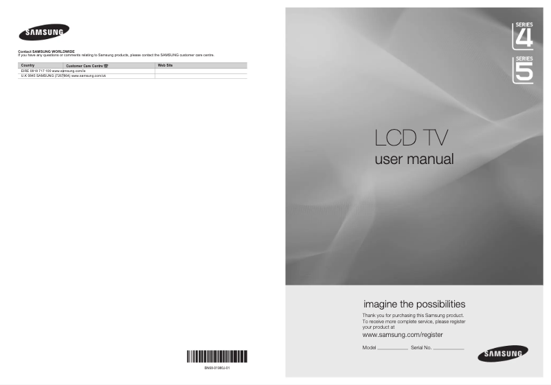 Page 1 de la notice Manuel utilisateur Samsung LE-22B450C8