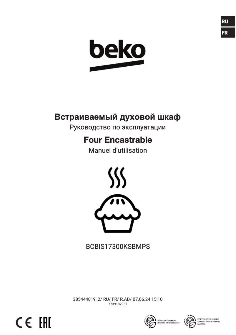 Image de la première page du manuel de l'appareil BCBIS17300KSBMPS