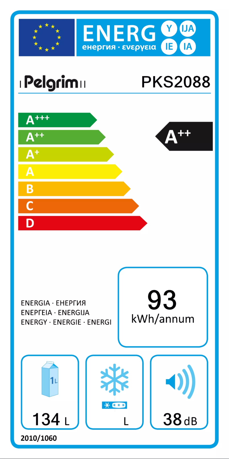 Page n°1 - Label énergétique Pelgrim PKS2088