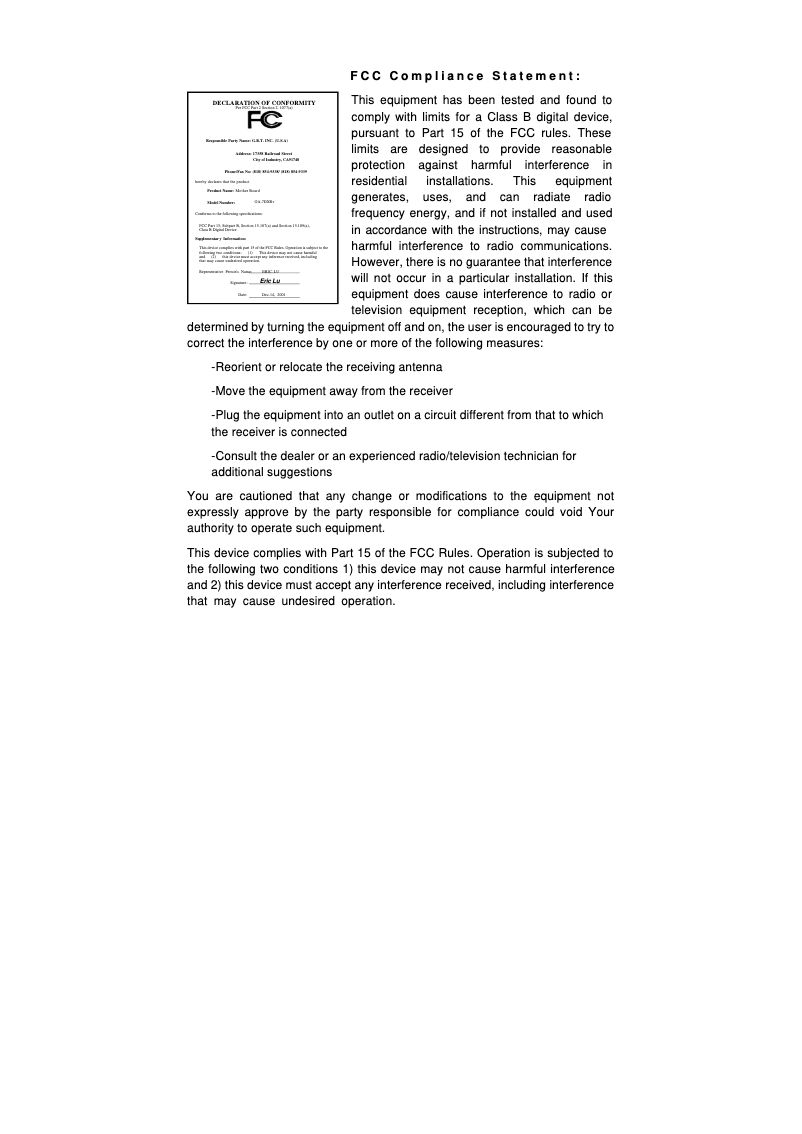 Page 1 de la notice Manuel utilisateur Gigabyte GA-7DXR+