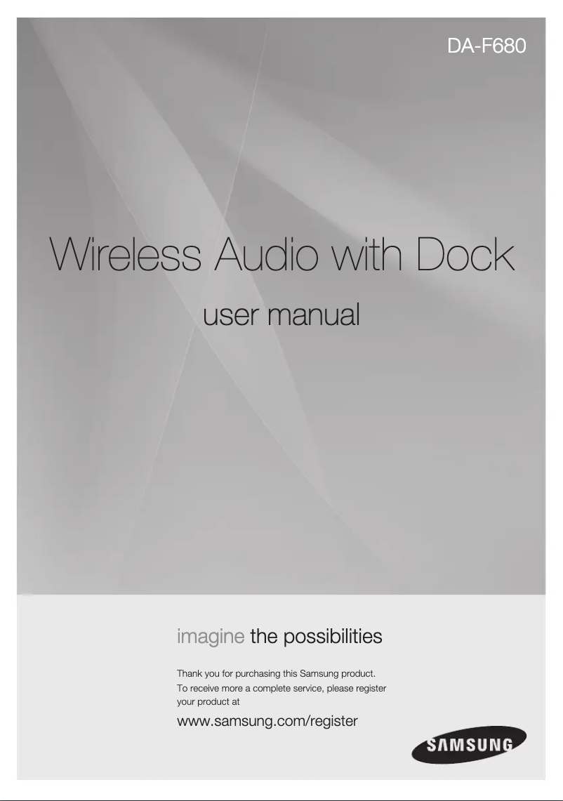 Page 1 de la notice Manuel utilisateur Samsung DA-F680