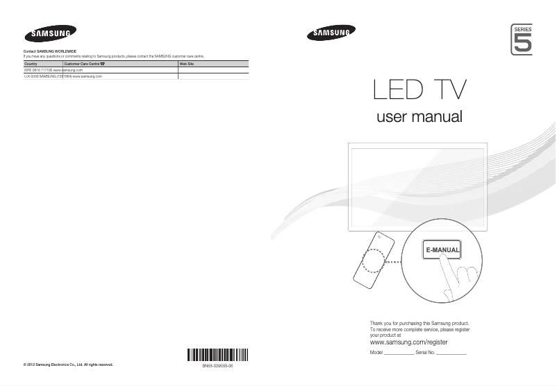 Page n°1 - Manuel utilisateur Samsung UE37EH5000