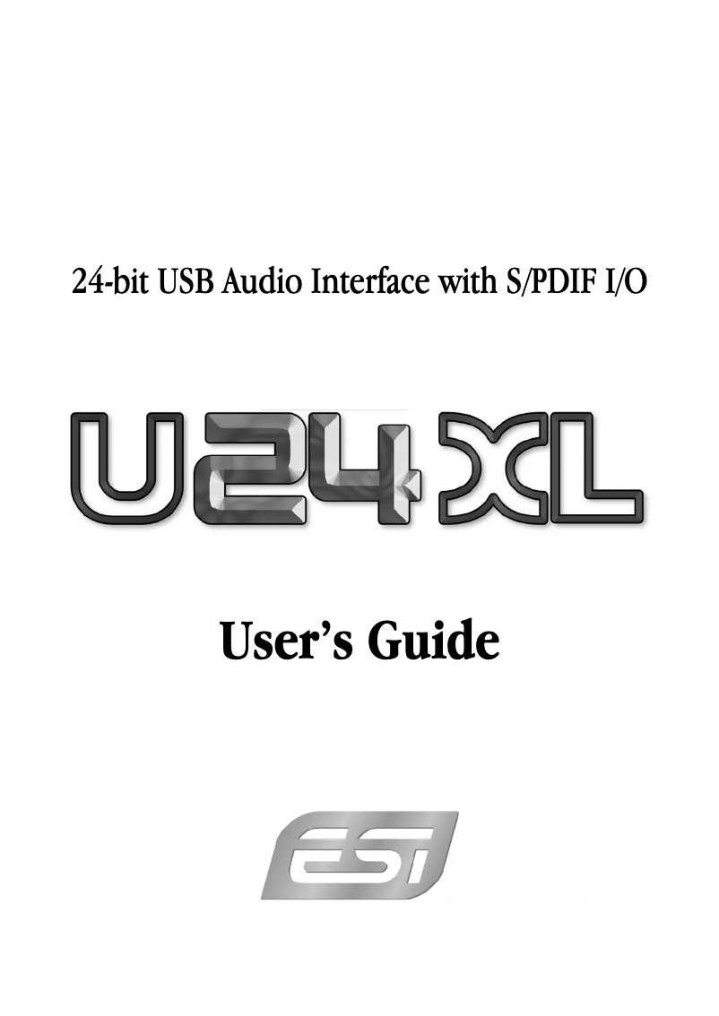 Page n°1 - Manuel utilisateur ESI U24 XL