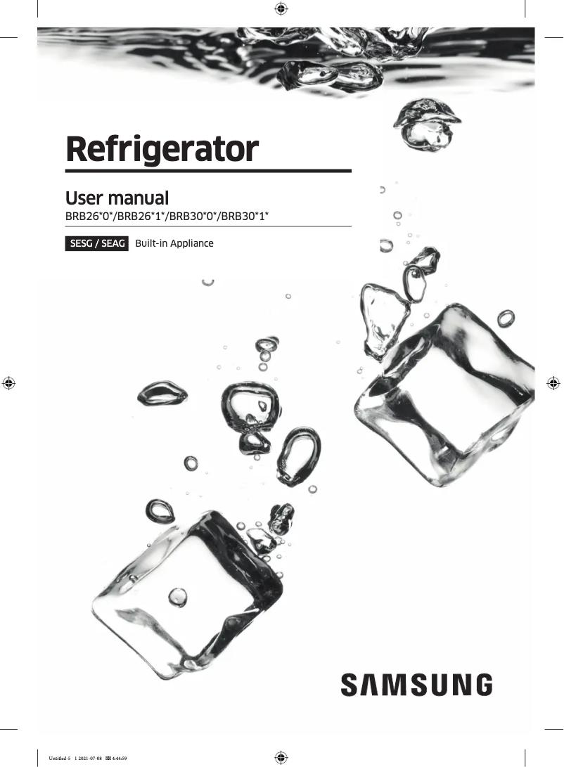 Page 1 de la notice Manuel utilisateur Samsung BRB260034WW