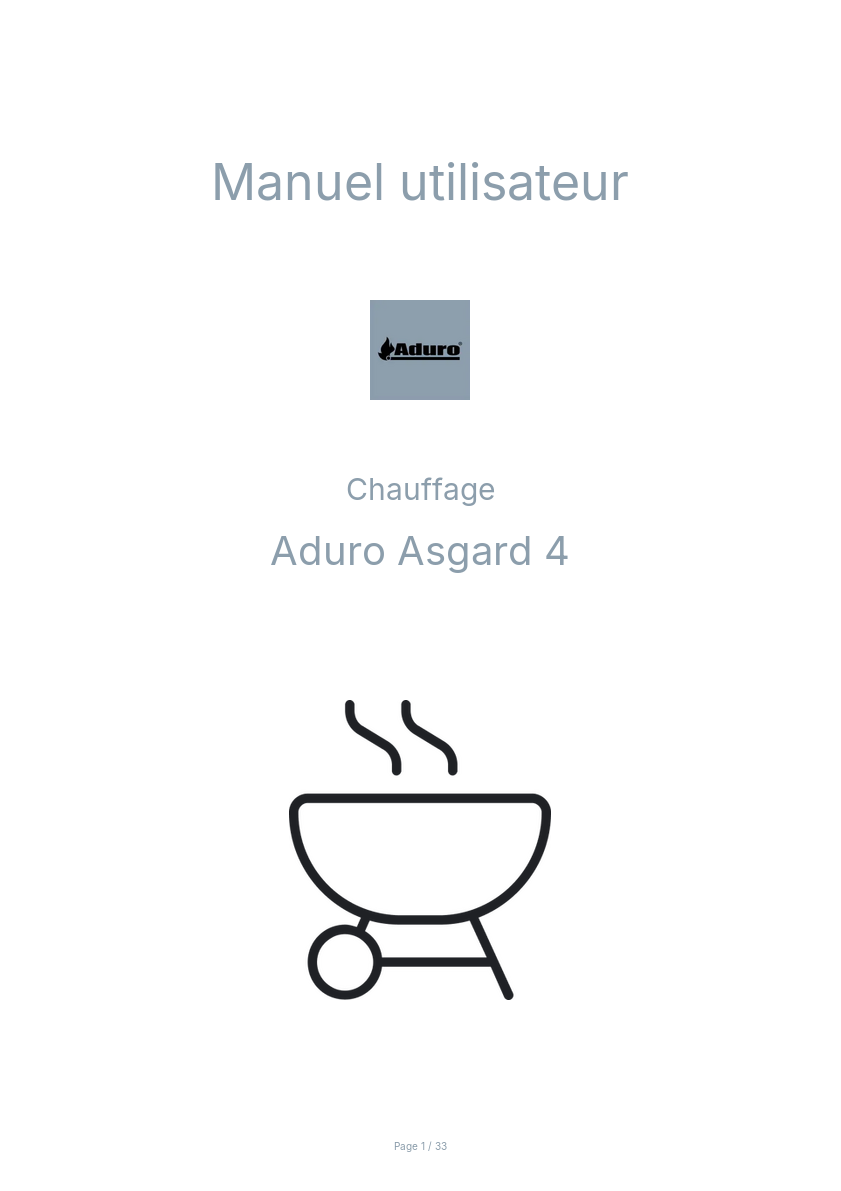 Page n°1 - Manuel utilisateur Aduro Asgard 4