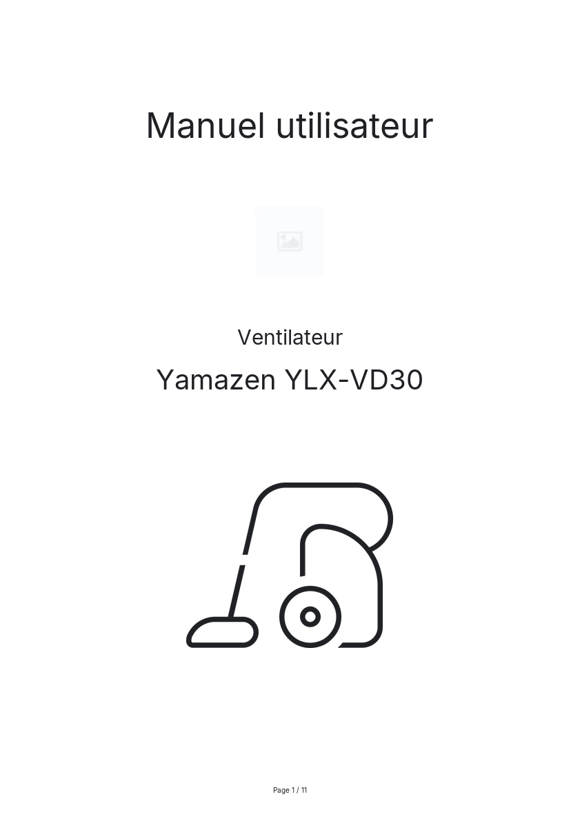 Page n°1 - Manuel utilisateur Yamazen YLX-VD30