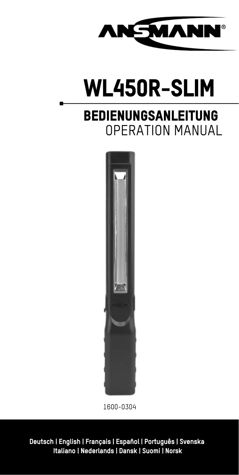 Page 1 de la notice Manuel utilisateur Ansmann WL450R-SLIM