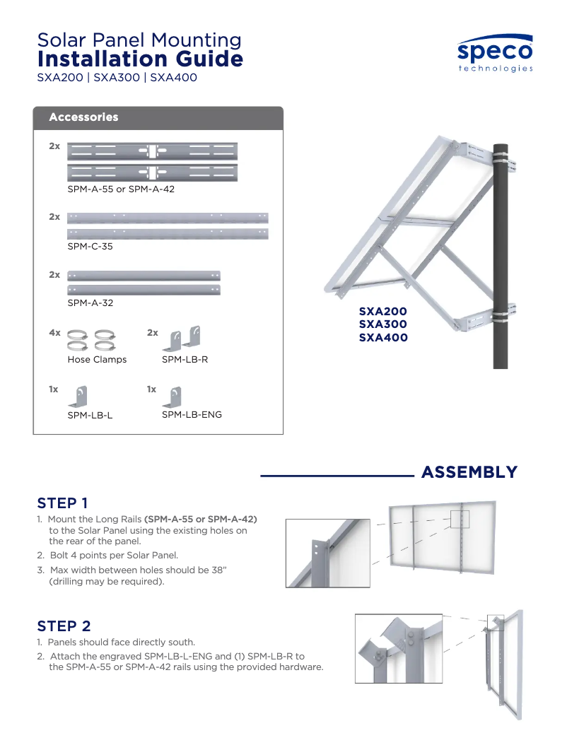 Image de la première page du manuel de l'appareil SXA300
