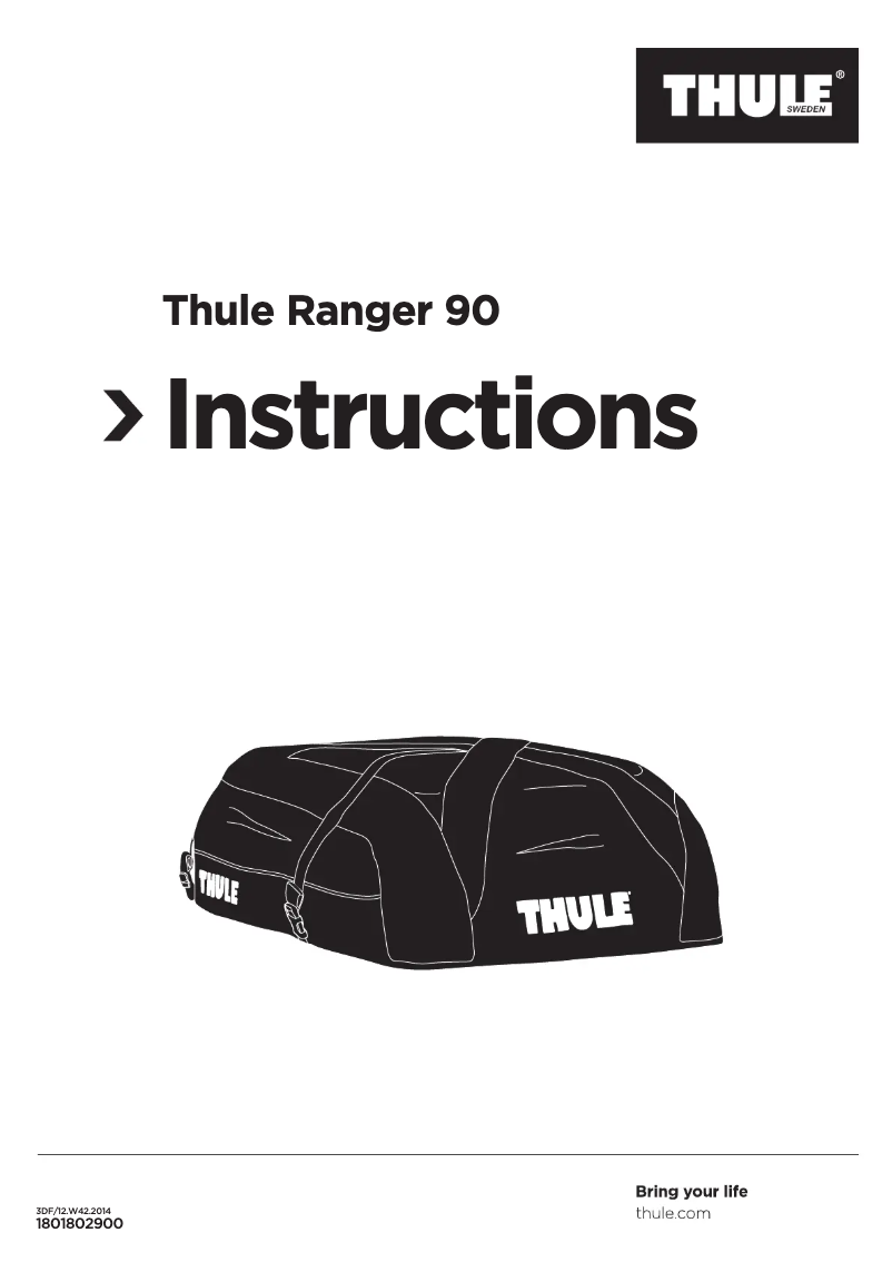 Page n°1 - Manuel utilisateur Thule 601100