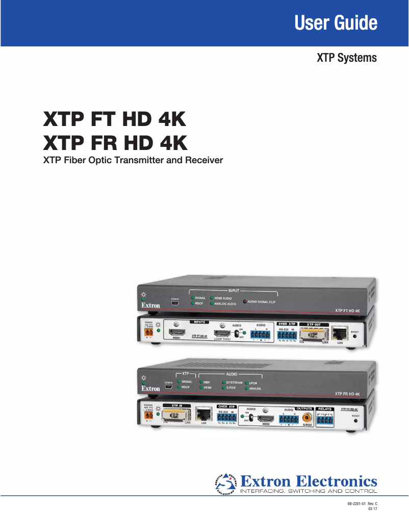 Page n°1 - Manuel utilisateur Extron XTP FR HD 4K MM