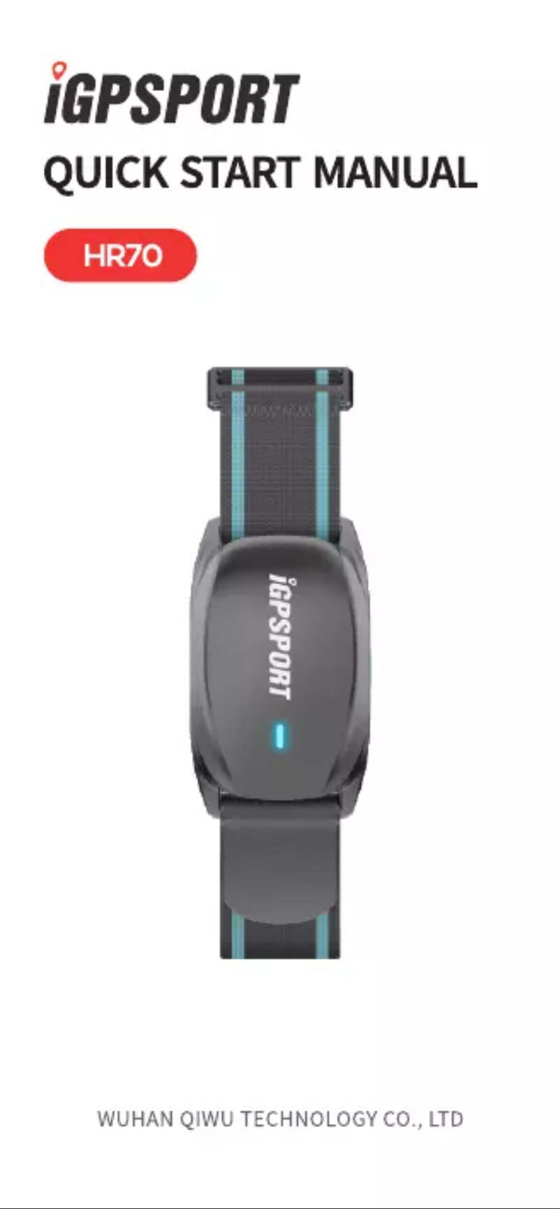 Page 1 de la notice Manuel utilisateur iGPSport HR70