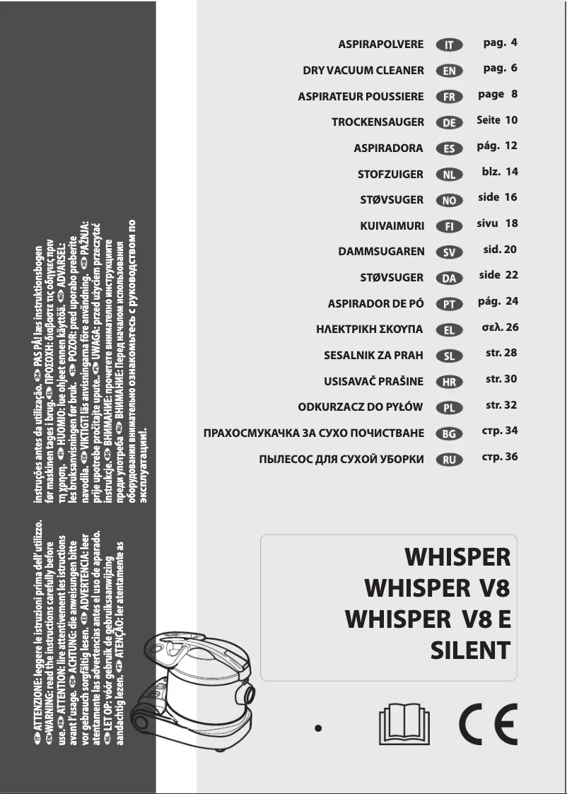 Page 1 de la notice Manuel utilisateur Lavorwash Whisper V8