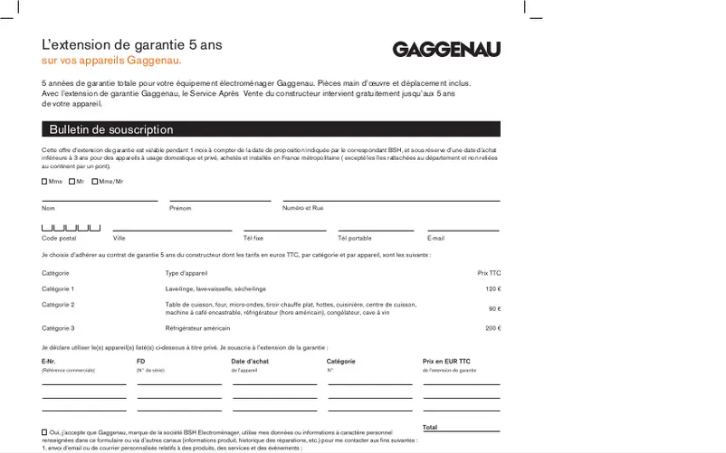 Page 1 de la notice Mode d'emploi Gaggenau RW404261