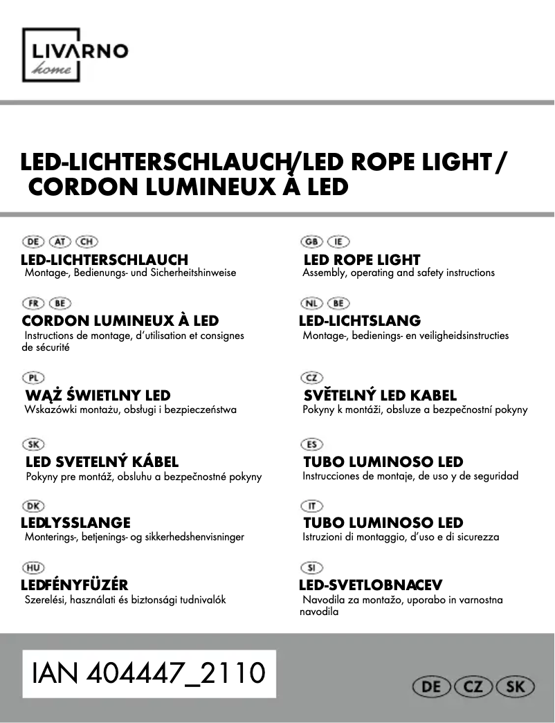 Page 1 de la notice Manuel utilisateur Livarno Lux HG08772A