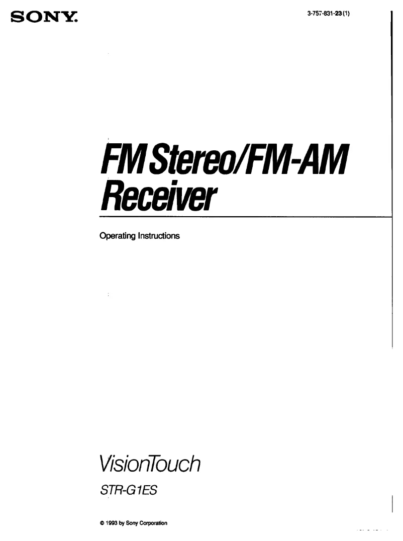 Page 1 de la notice Manuel utilisateur Sony STR-G1ES