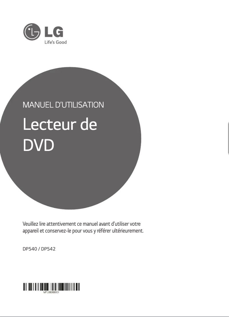 Image de la première page du manuel de l'appareil DP540