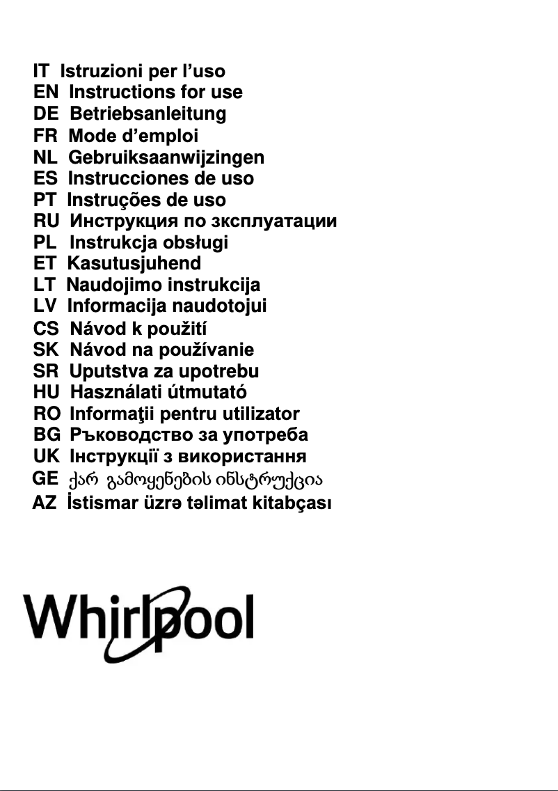 Página 1 del manual Manual de usuario Whirlpool WCT3 64 FLB X