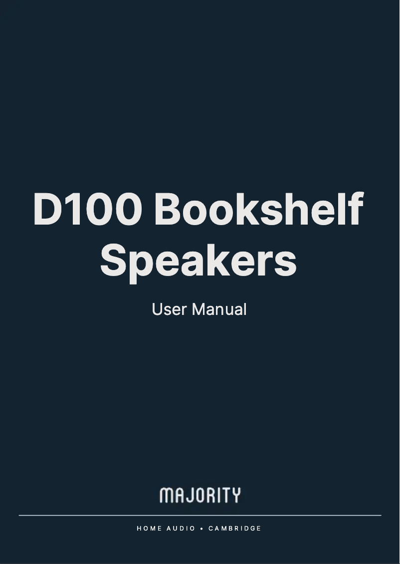 Page 1 de la notice Manuel utilisateur Majority D100