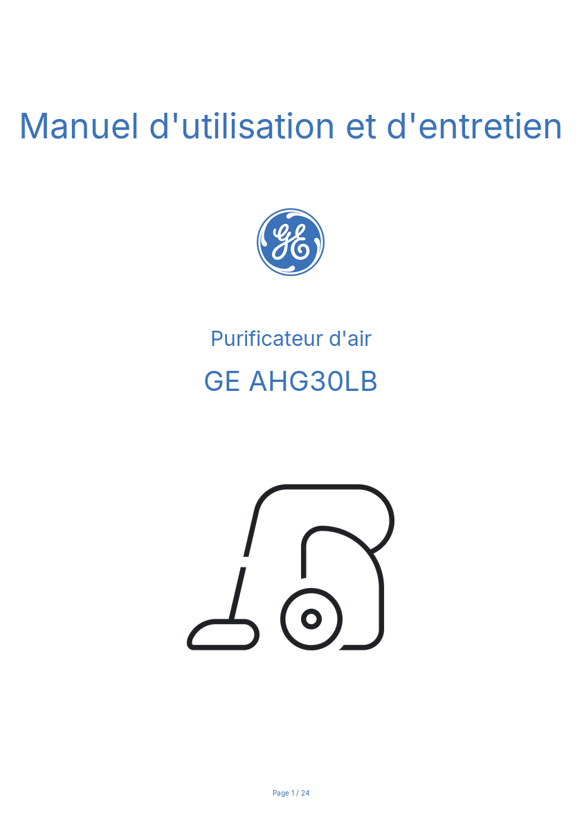 Image de la première page du manuel de l'appareil AHG30LB
