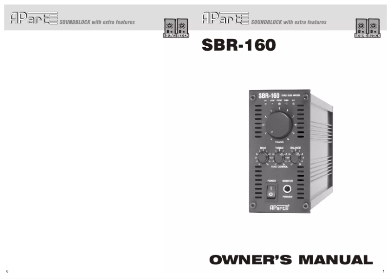 First page image of the manual for SBR160