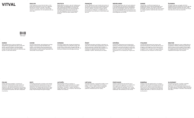 Page 1 de la notice Manuel utilisateur Ikea VITVAL 804.112.72