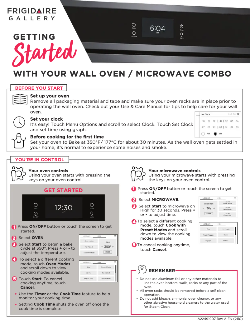 Image de la première page du manuel de l'appareil GCWM2767AF