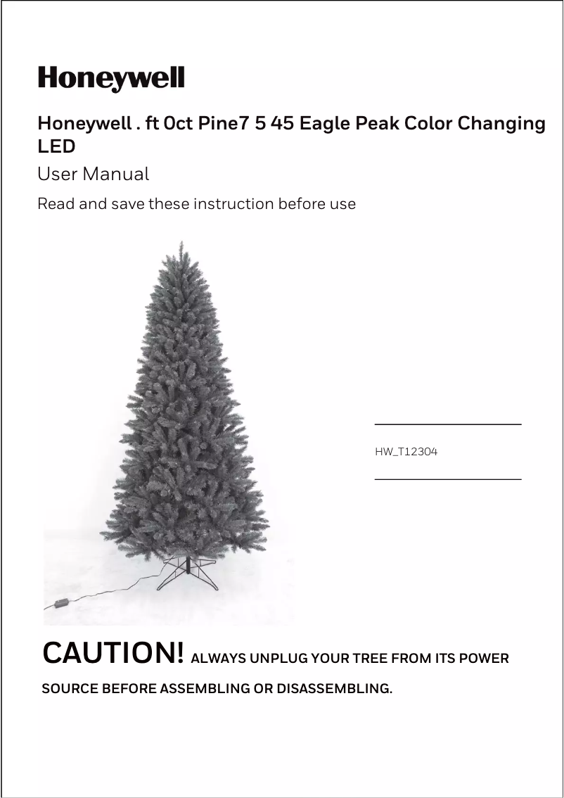 Page 1 de la notice Manuel utilisateur Honeywell HW-T12304
