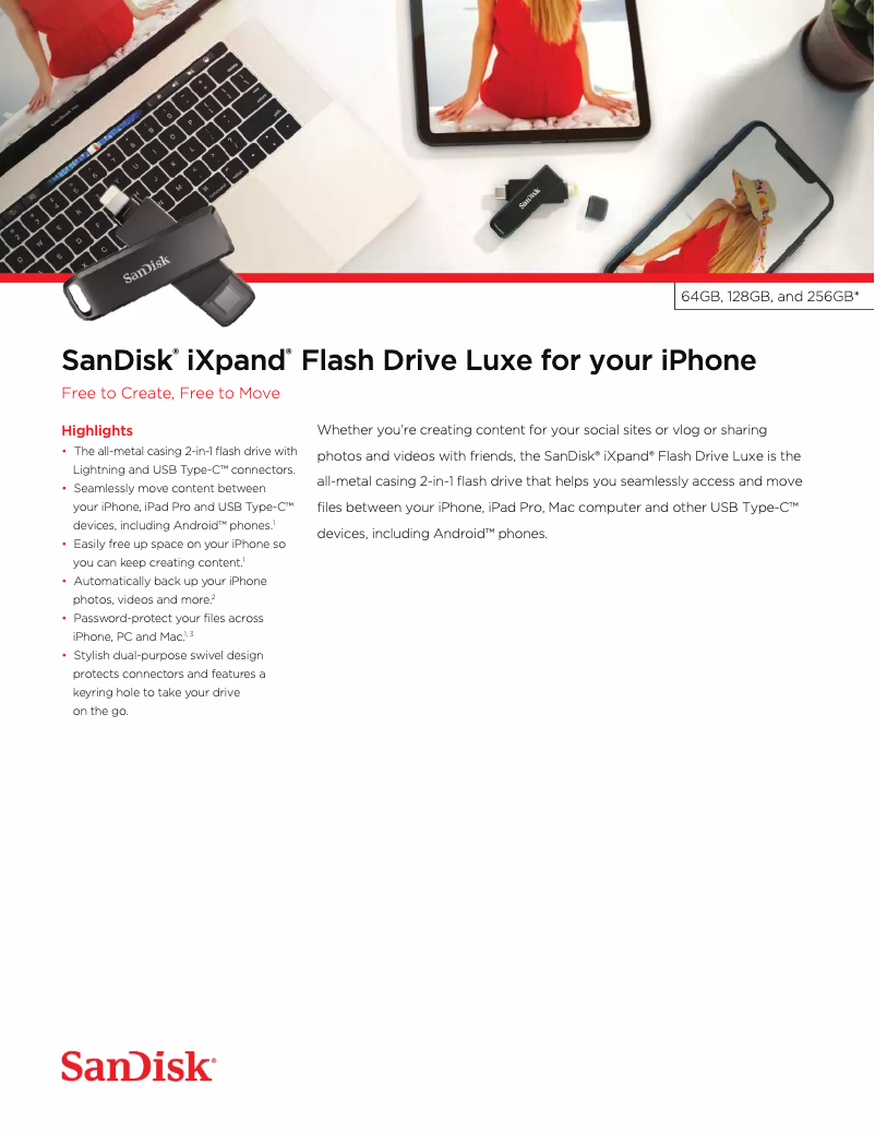 Page n°1 - Fiche technique Sandisk iXpand Luxe