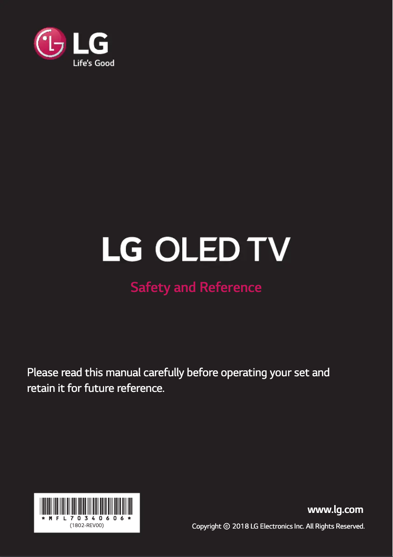 Page 1 de la notice Manuel utilisateur LG OLED77C8YVA