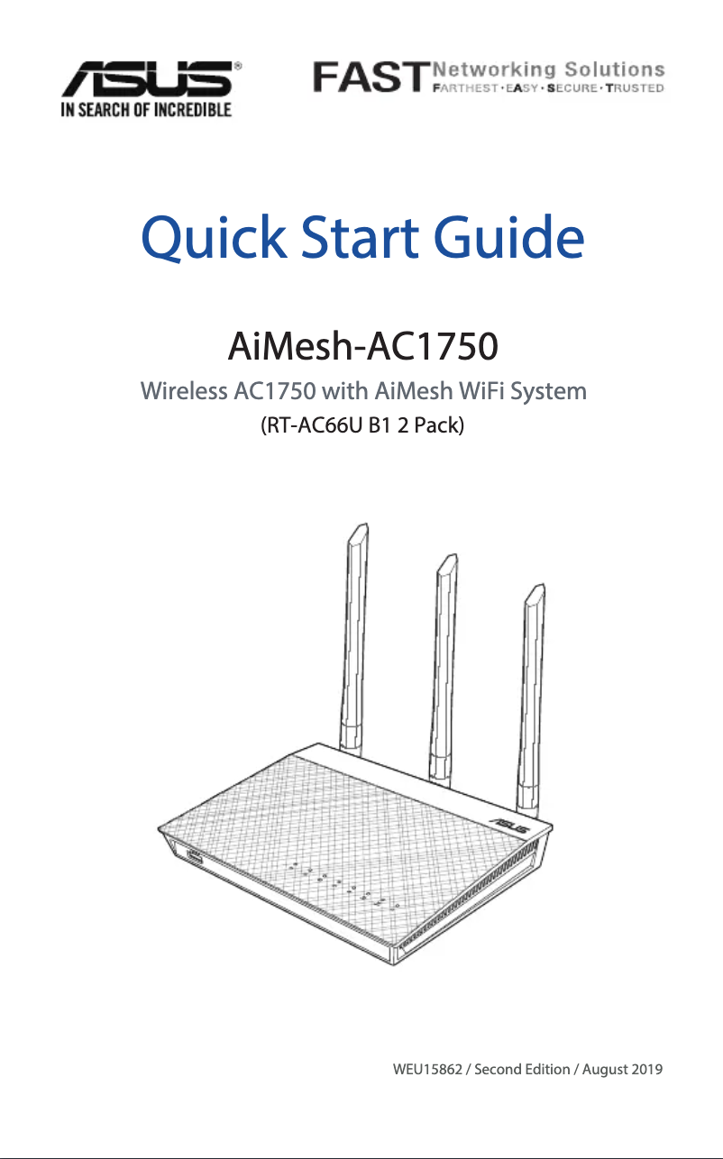 Page 1 de la notice Guide de démarrage rapide Asus RT-AC66U