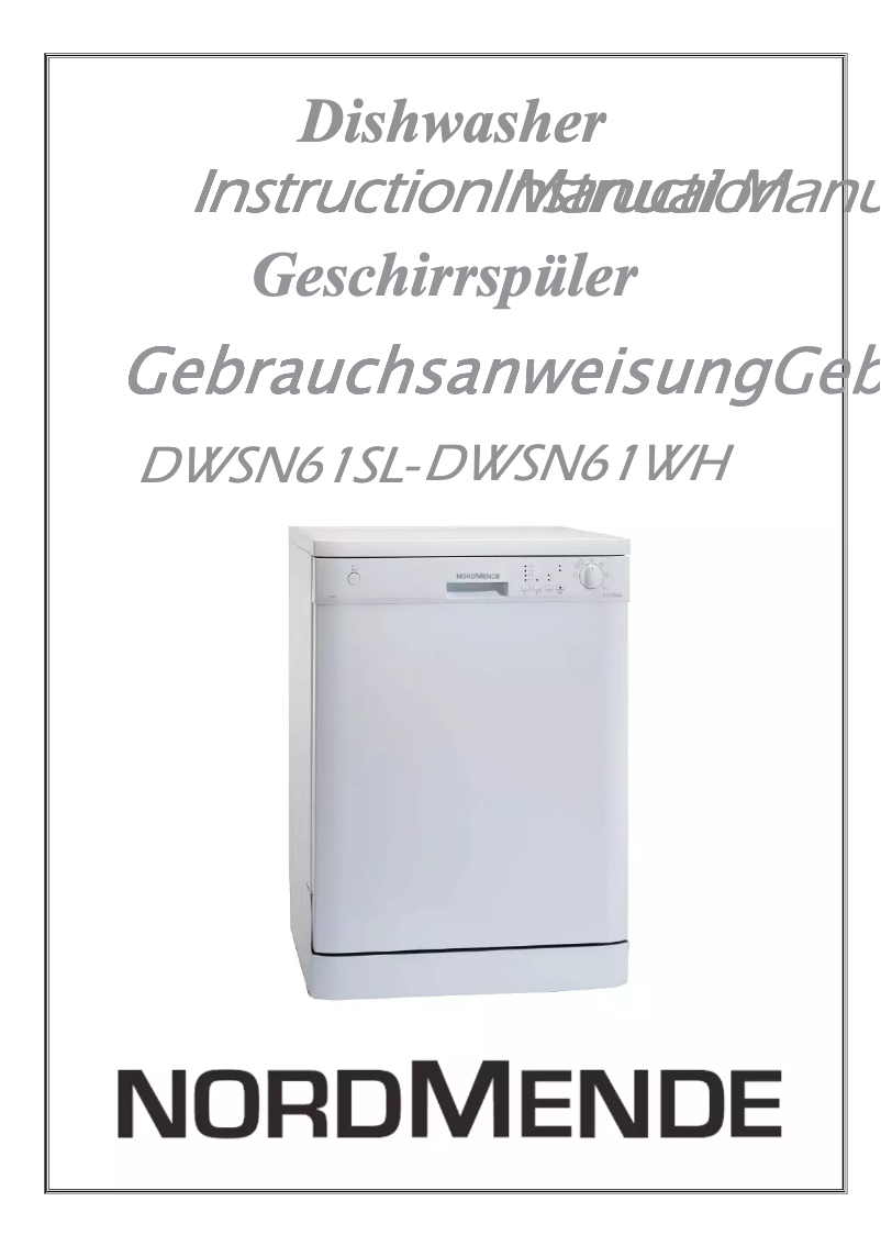 Page n°1 - Manuel utilisateur Nordmende DWSN61WH