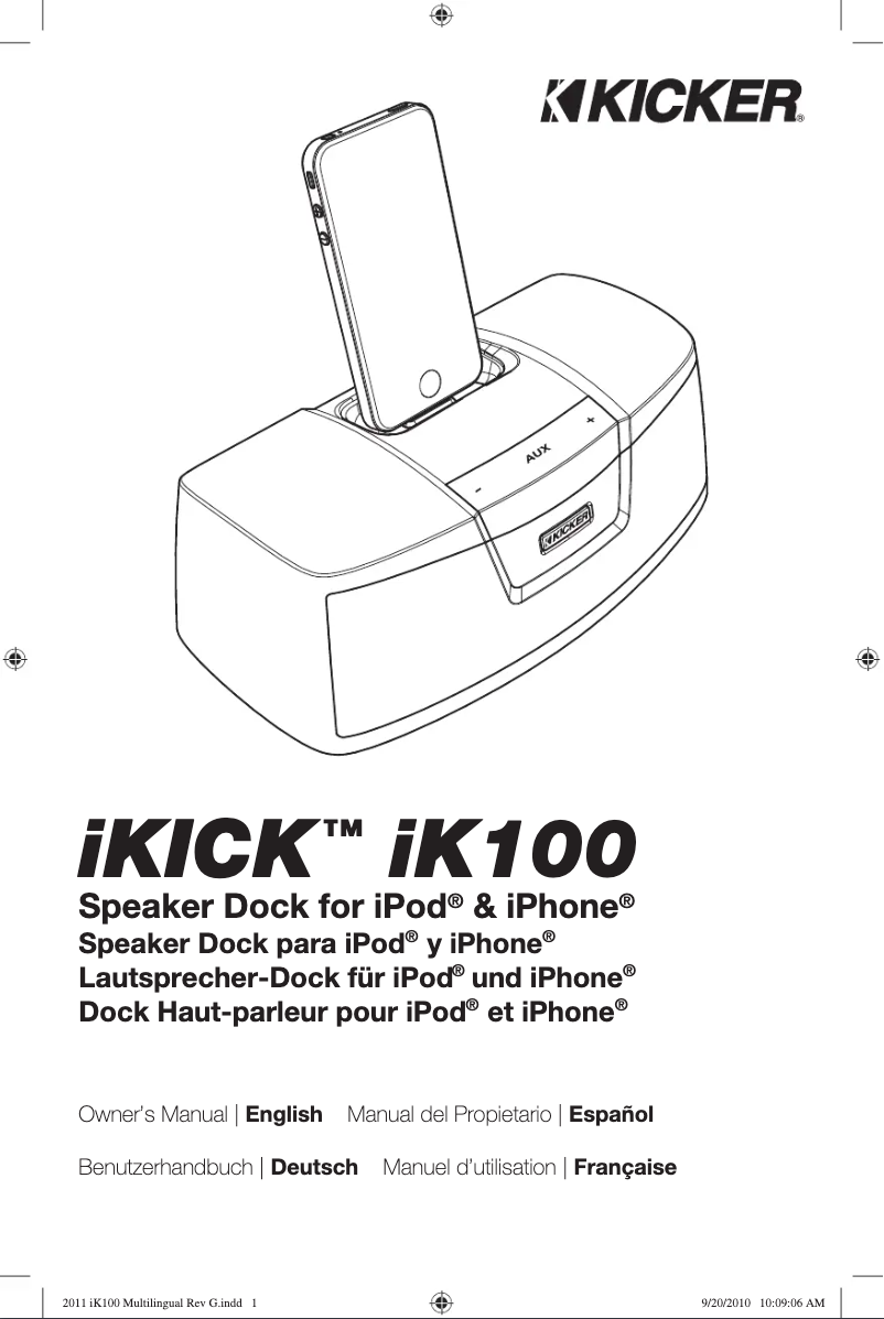 Page 1 de la notice Manuel utilisateur Kicker iKick