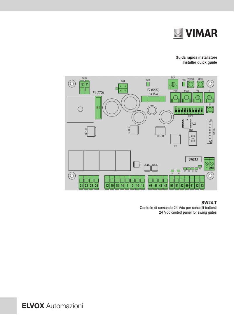 Image de la première page du manuel de l'appareil ELVOX EK06.EXP