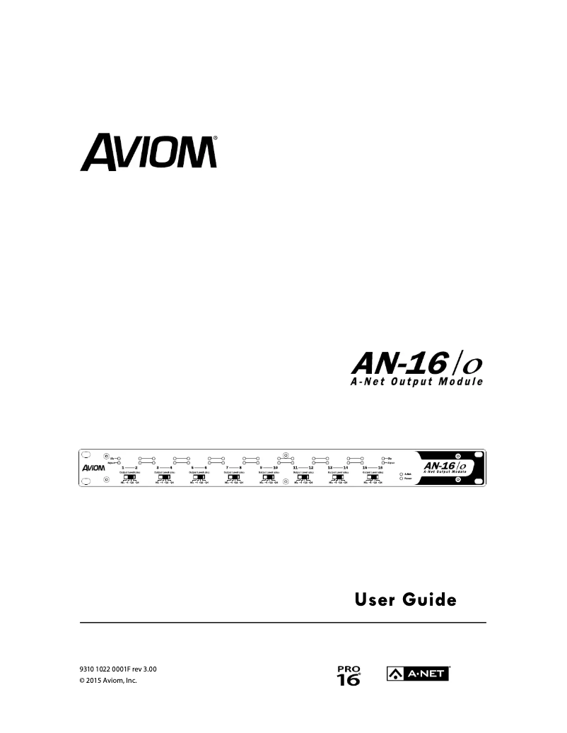 Página 1 del manual Manual de usuario Aviom AN-16/o V.4